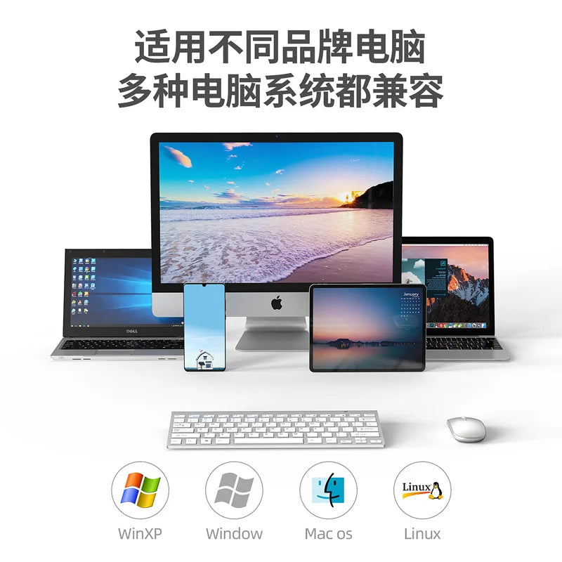 Ultra-thin 2.4G Mini Wireless Keyboard and Mouse for iMac Macbook Scissor Feet Chocolate Mute Windows Linux