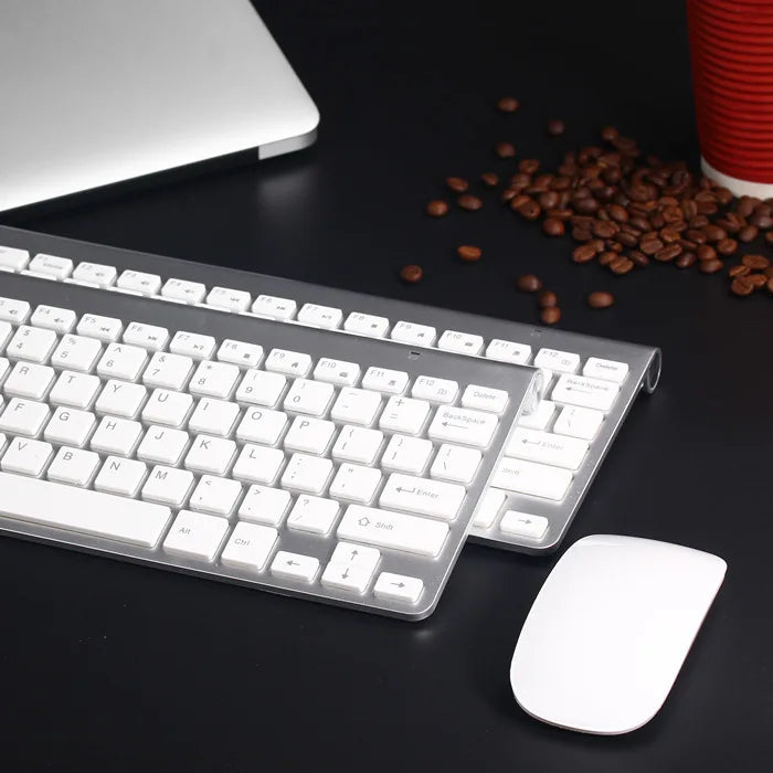 Ultra-thin 2.4G Mini Wireless Keyboard and Mouse for iMac Macbook Scissor Feet Chocolate Mute Windows Linux