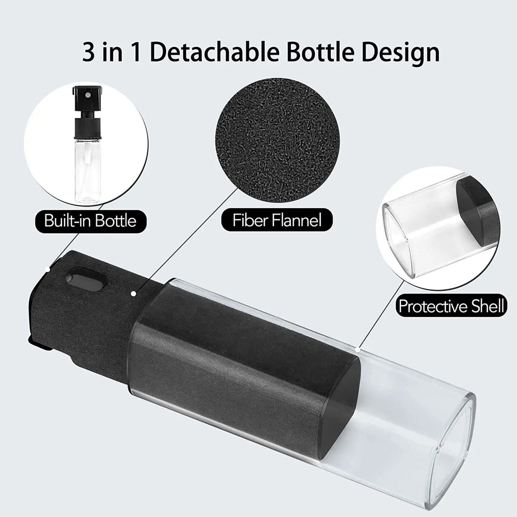 2 In 1 Phone Screen Cleaner Portable Spray Cleaner Microfiber Cloth Set Mini Cleaning Tool For Tablet Mobile Phone Touch Screen