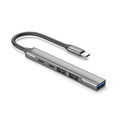 Aluminum Alloy 5 in 1 Type C Hub with PD 60W Charging,2xUSB2.0 USB3.0 USB C 10Gbps for Laptops, Desktops, and Mobile Devices