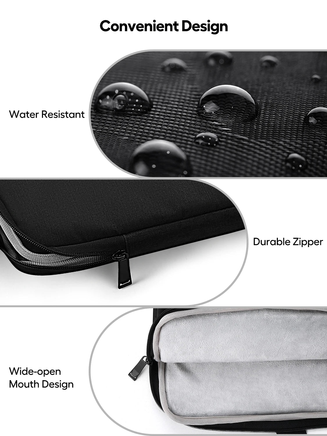 UPERFECT Laptop Sleeve Case 19 inch 360° Protective Handbags Portable Computer Cover Bag with Pocket Zipper for 17-19" Monitor